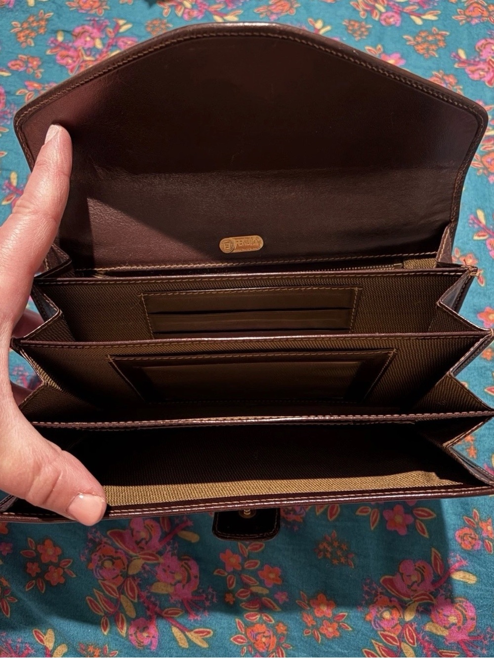 Fendi Zucca clutch wallet with unbranded chain - Picture 5 of 16